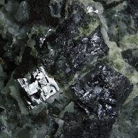 Galenit Bleiglanz mit Quarz Bulgarien ca. 13x7,5cm mit Skelett-Kristallen