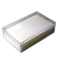 10er Pack Sammeldose transparent 8 x 5 cm mit Schaumstoffeinlage weiß
