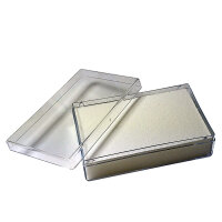 10er Pack Sammeldose transparent 8 x 5 cm mit Schaumstoffeinlage weiß