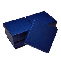 5 Pack Jewellery Case for Earrings and Pendants Cardboard blue 6x6cm with cottonwool inlay