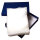 Jewellery Case for Bracelet or Necklace Cardboard blue 12x9cm with cottonwool inlay