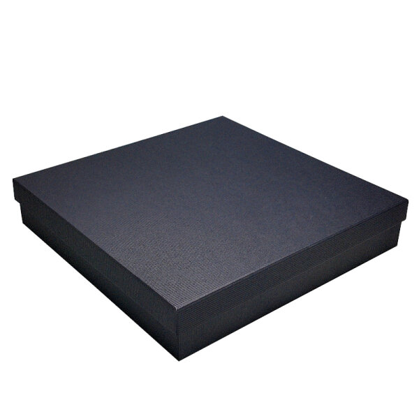 Cardboard Case Gift Box for Necklace / Collier with Inlay black 19x19x3.5cm