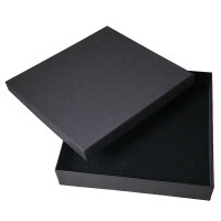 Cardboard Case Gift Box for Necklace / Collier with Inlay black 19x19x3.5cm