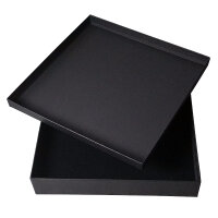 Cardboard Case Gift Box for Necklace / Collier with Inlay black 19x19x3.5cm