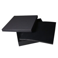 Cardboard Case Gift Box for Necklace / Collier with Inlay black 19x19x3.5cm