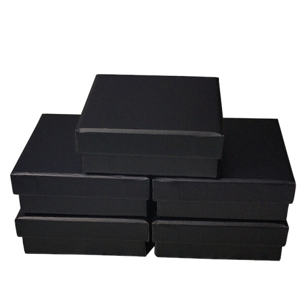 5 Pack Jewellery Case for Earrings and Pendants Cardboard black 6x6cm with inlay