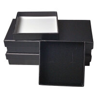 5 Pack Jewellery Case for Earrings and Pendants Cardboard black 6x6cm with inlay