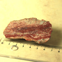 Roter Jaspis aus Oppelhain in der Niederlausitz poliert ca. 7x4cm