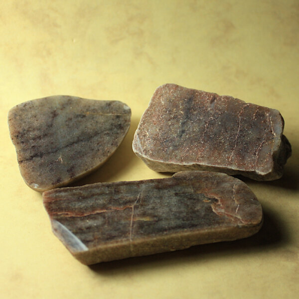 3x Västervik Quartzite from Lower Lusatia Germany polished approx. 5.5-8cm