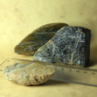 3x Hornstein aus Oppelhain Niederlausitz poliert ca. 6,5-8,5cm