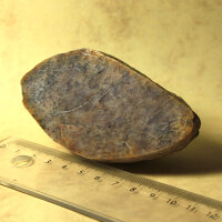 Grauvioletter Västervik-Quarzit aus Oppelhain Niederlausitz poliert ca. 9x4,5cm