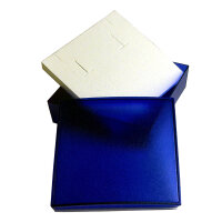 Jewellery Case for Pendant / Bracelet / Earrings with Inlay blue 8x8cm