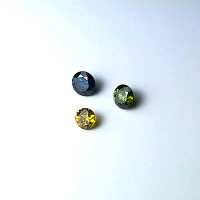 3 fancy Diamonds blue yellow green round cut approx. 0.38...