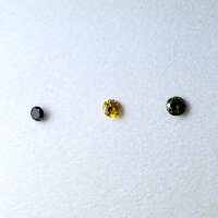 3 fancy Diamonds black yellow green round cut approx. 0.3...