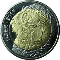 50 Francs CFA Burkina Faso 2017 Tiger Bimetall