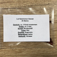 Lot 20 x Granat - Rundschliff ca, 3 Karat unbehandelt...