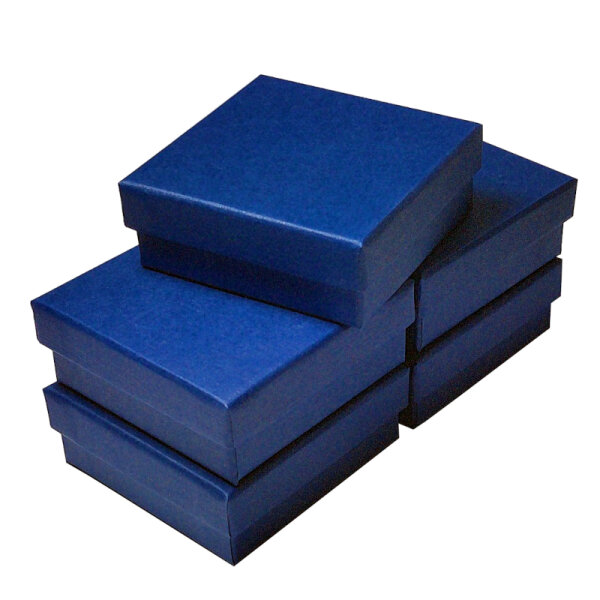 5er Pack Geschenkschachtel Sammelbox Etui Karton blau 6x6cm