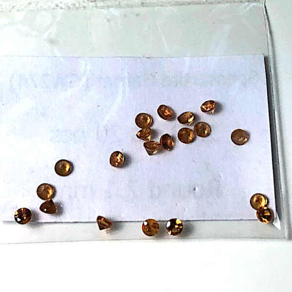 Lot 20 x Spessartin orange Rundschliff min. 1,09 Karat ca. 2,1mm unbehandelt natürlich