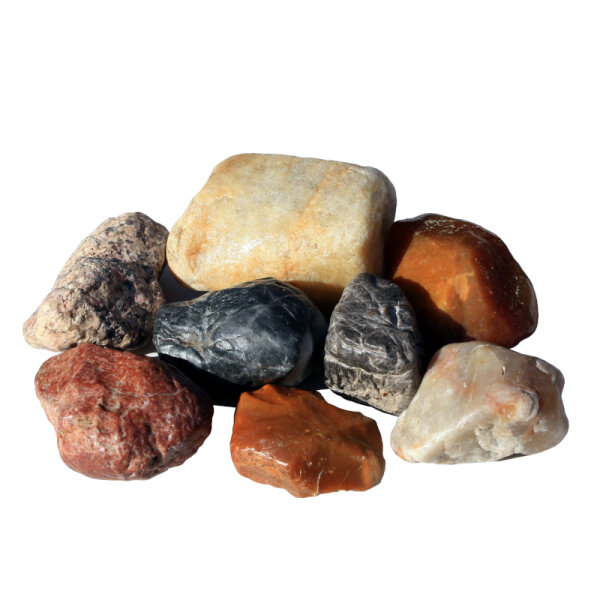 500g Deco Stones Natural Stones polished 4-6cm Lusatian Mix