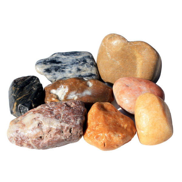 500g Dekosteine Natursteine poliert 4-6cm Lausitzer Mischung