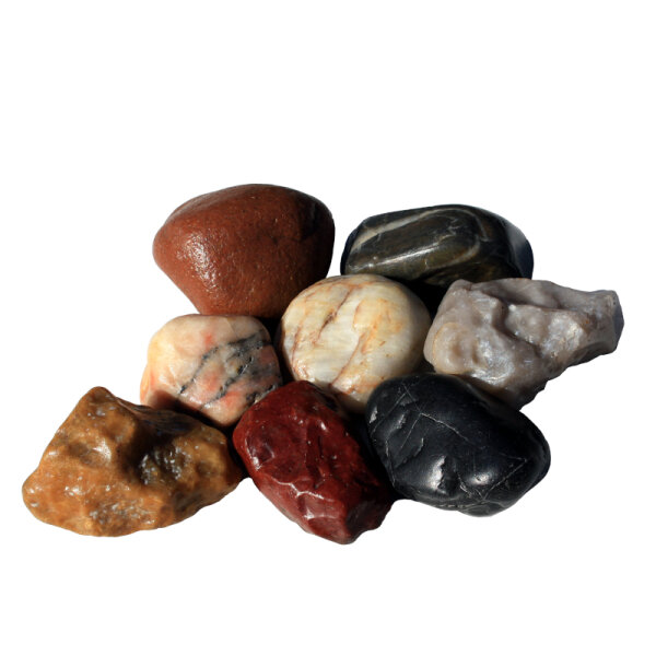 500g Dekosteine Natursteine poliert 4-6cm Lausitzer Mischung