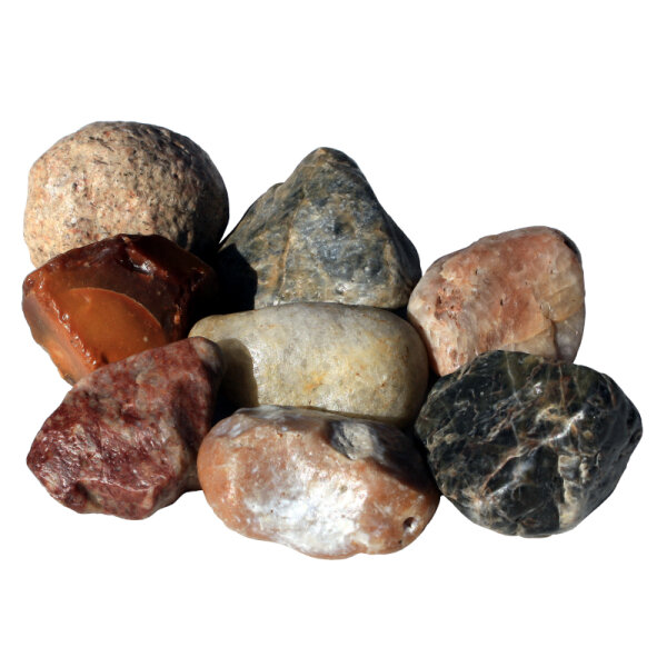 500g Deco Stones Natural Stones polished 4-6cm Lusatian Mix