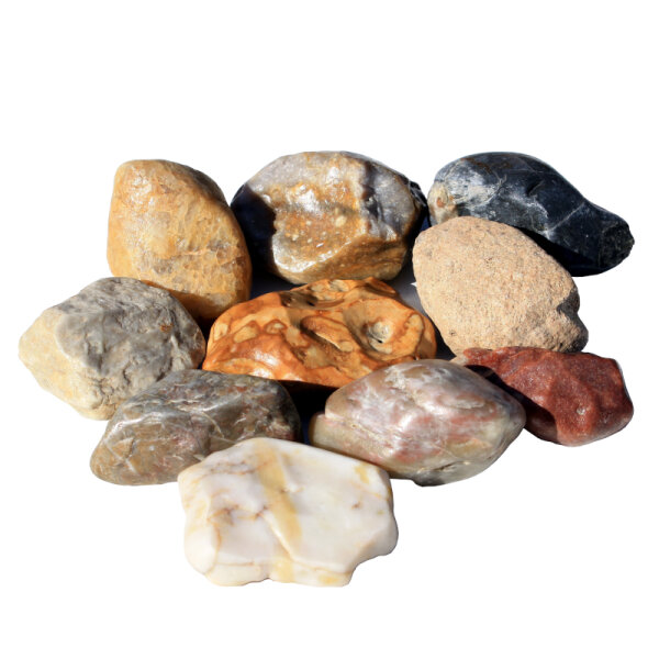500g Deco Stones Natural Stones polished 4-6cm Lusatian Mix