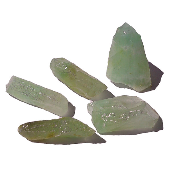 5 Calcit-Kristalle grün Mexiko 5-6cm