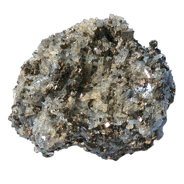 Pyrit Schwefelkies mit Quarz Bulgarien ca. 5x4cm