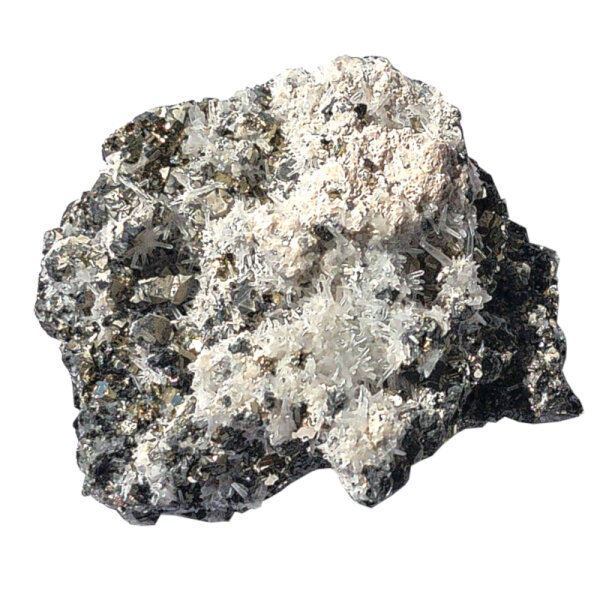 Pyrit Schwefelkies mit Galenit, Sphalerit und Quarz Bulgarien ca. 5x3,5cm